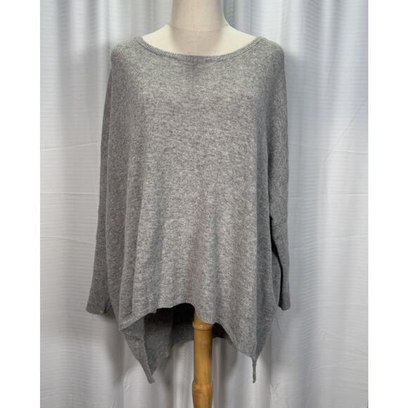 Subtle Luxury 100% Cashmere Dolman Sleeve Slouchy Pullover Sweater Gray Size S - Picture 1 of 7